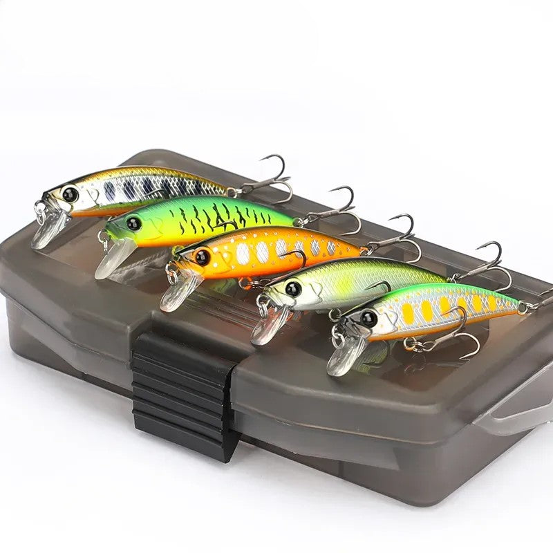 TSURINOYA Intruder 51S Sinking Minnow 5pcs With Lure Box 46mm 5g Ajing