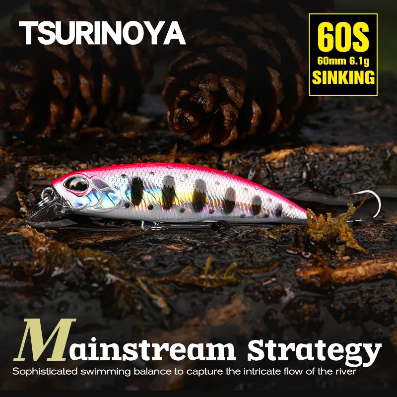 TSURINOYA 60S Sinking Minnow 60mm 6.1g Hard Bait