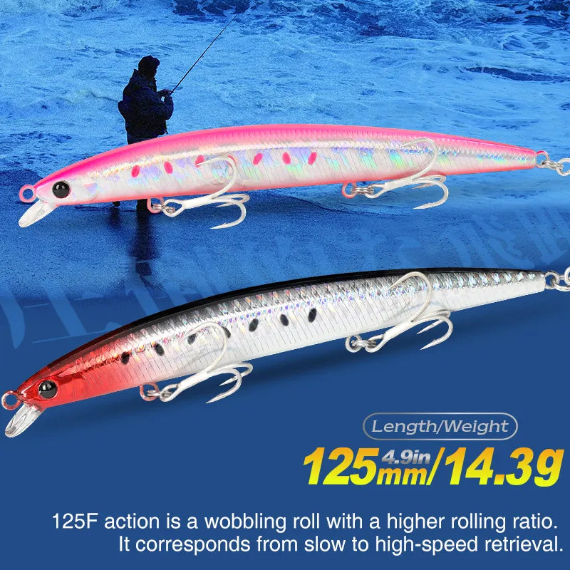 TSURINOYA Slim Minnow Sea 125F 125mm 14.3g Hard Baits