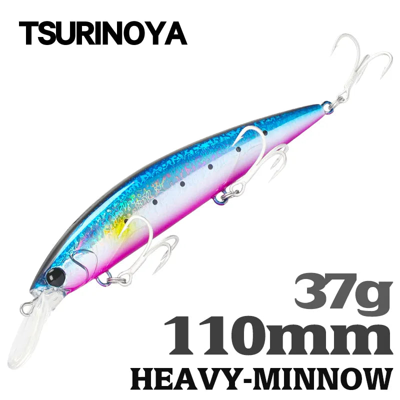 TSURINOYA 110mm 37g Ultra Long Casting Sinking Minnow WIZARD 110S