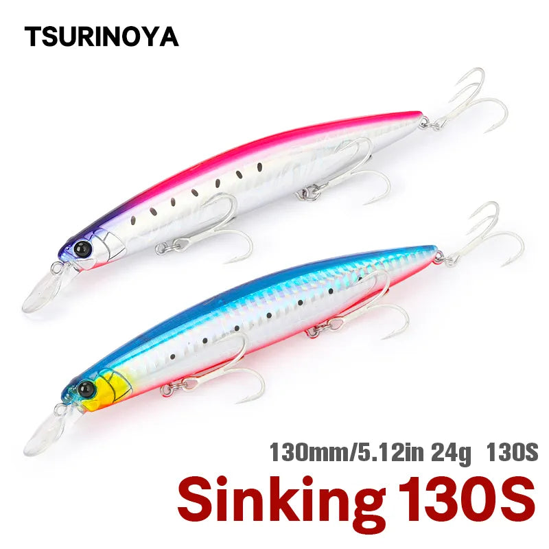 TSURINOYA 130S Sinking Minnow SCOUT 130mm 24g Hard Baits