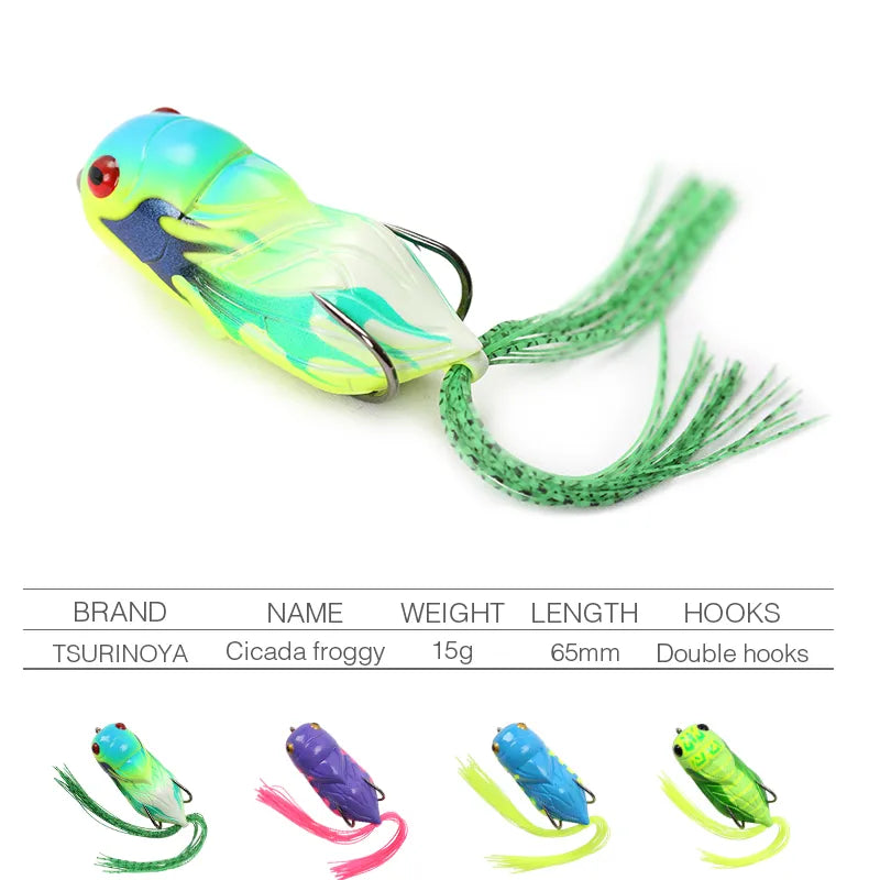 TSURINOYA Cicada Froggy Topwater Popper Hard Bait