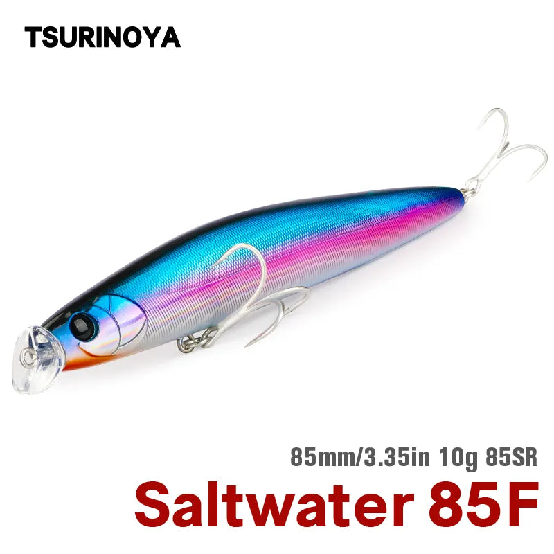 TSURINOYA Floating Minnow HUNTER DW80 85SR 85mm 10g Hard Bait