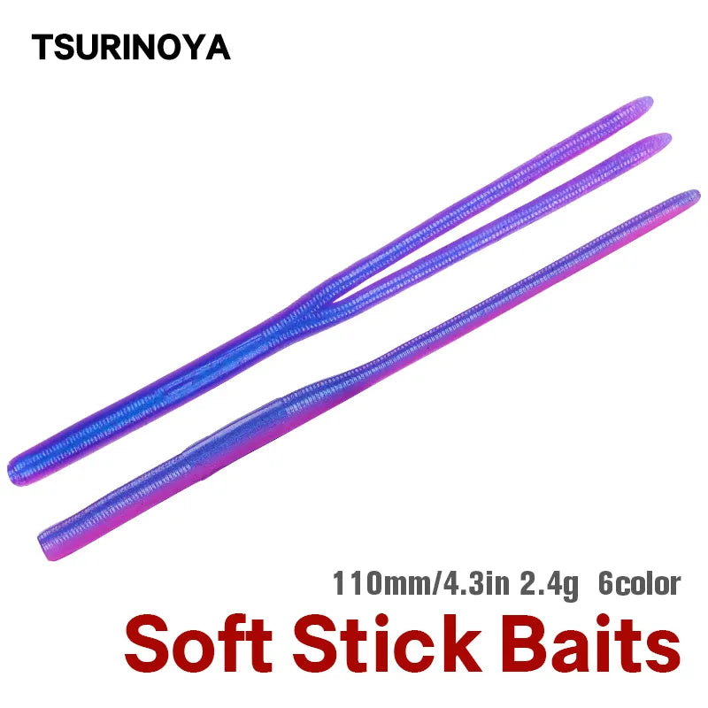 TSURINOYA Senko Worm 11cm 2.4g Straight Twin Tail hard bait