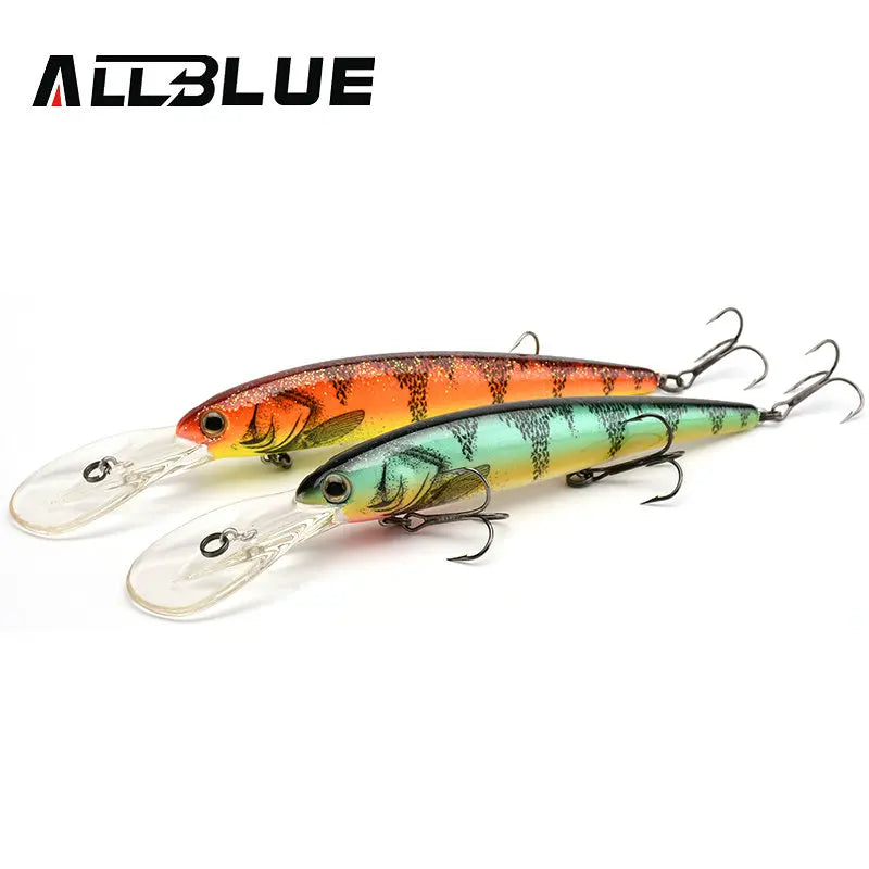 ALLBLUE DEEP WALLEYE Trolling Fishing Lure Wobbler 125MM 19G Floating Crankbait Minnow Bass Pike Bait Depth 3-8M Fishing Tackle