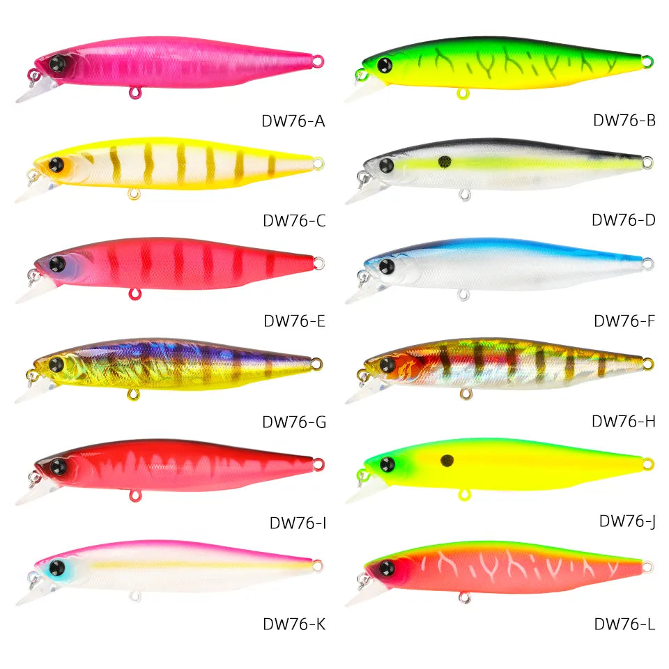 TSURINOYA 88mm 10.3g 88SP Suspending Minnow DW76 Long Casting Fishing Lure Pike Bass Jerkbait Tackle Artificial Hard Lure