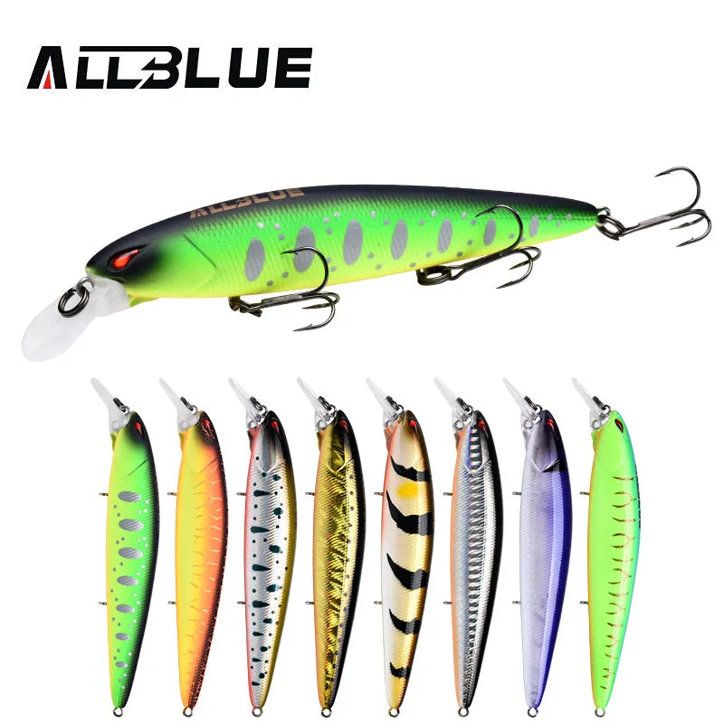 ALLBLUE JINBE 110SP Wobbler Fishing Lure 110mm 18.5g Rolling Jerkbait Minnow Unique Lip Bass Pike Bait Fishing Tackle