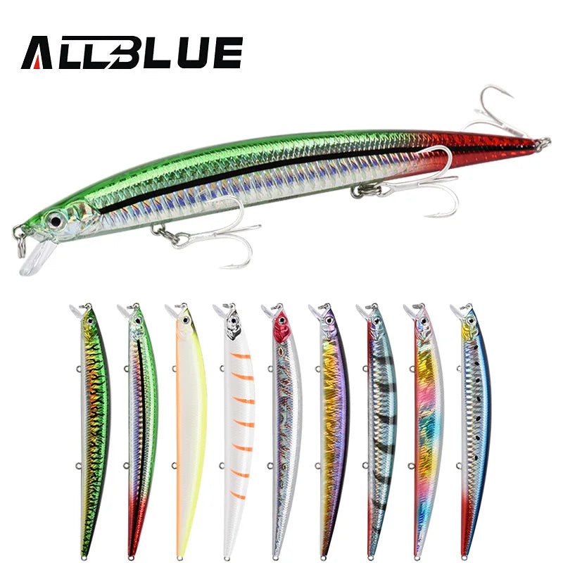 ALLBLUE SPRINT 145S Sinking Minnow Longcast Jerkbait Fishing Lure 145mm 22G Off Shore Saltwater Sea Bass Artificial Bait Tackle