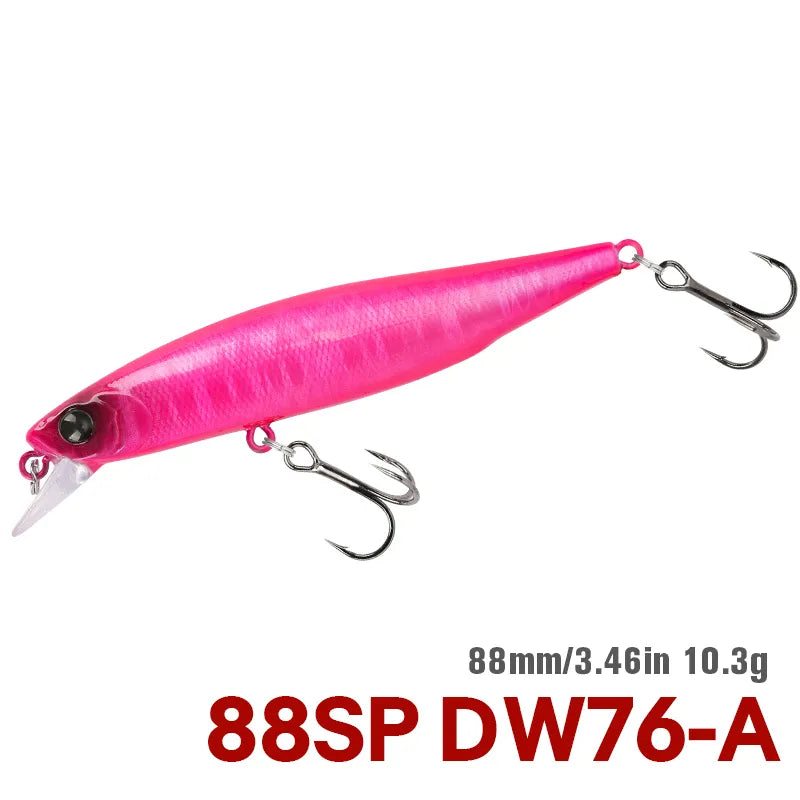 TSURINOYA 88mm 10.3g 88SP Suspending Minnow DW76 Long Casting Fishing Lure Pike Bass Jerkbait Tackle Artificial Hard Lure