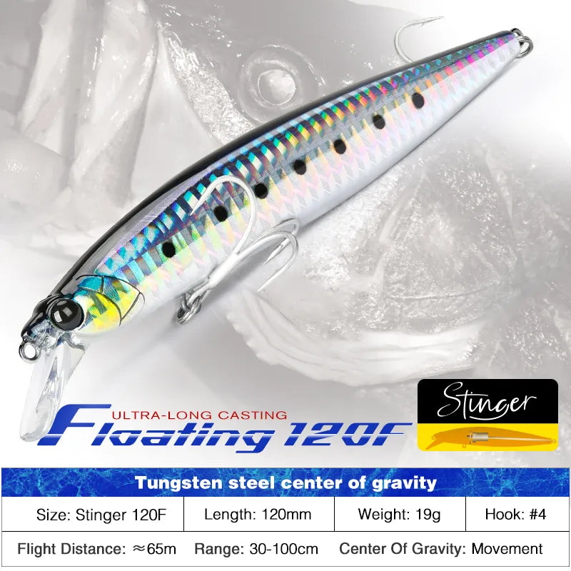 TSURINOYA 120F Floating Saltwater Minnow STINGER 120mm 19g Hard Bait