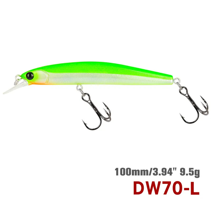 TSURINOYA 100SP Suspending Minnow Fishing Lure DW70 100mm 9.5g Jerkbait Pike Bass Crankbait Wobbler Hard Bait fishing gear