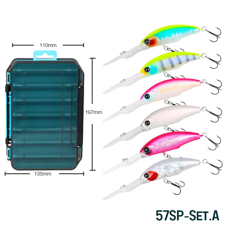 TSURINOYA EXPLORERS 57SP Suspending Minnow 6pcs Set