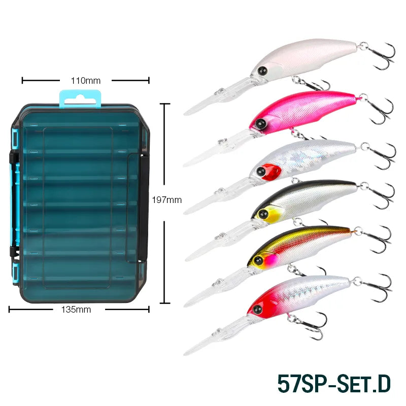 TSURINOYA EXPLORERS 57SP Suspending Minnow 6pcs Set