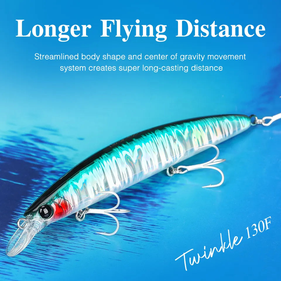 TSURINOYA TWINKLE 130F Minnow Crankbait 5pcs Set