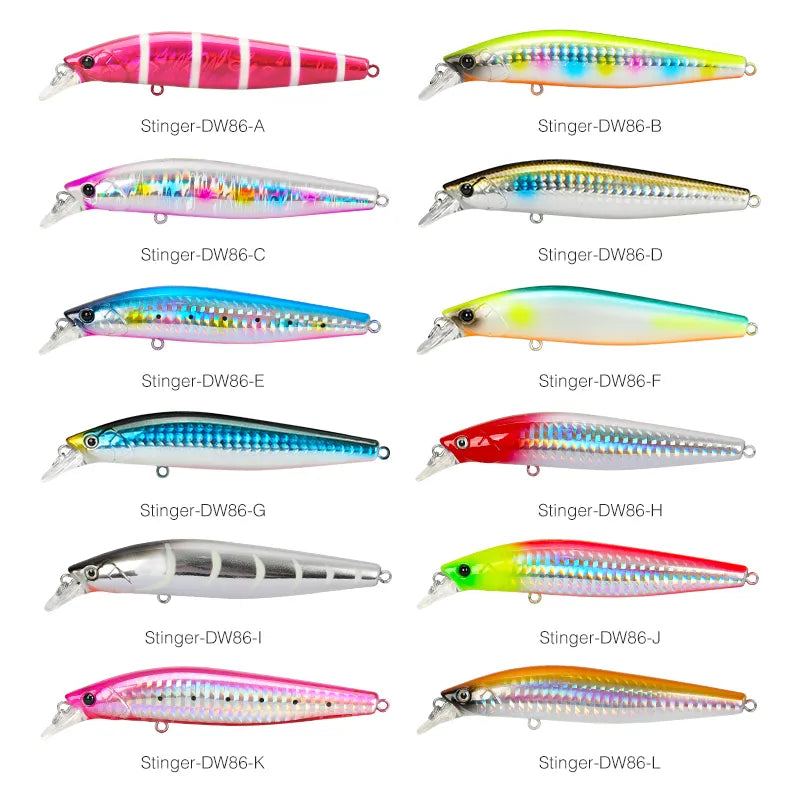 TSURINOYA 98SP Suspending Minnow Fishing Lure Stinger 98mm 14.5g Ultra Long Casting Saltwater Jerkbait Artificial Hard Bait Pike