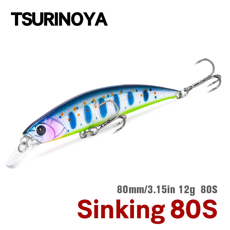 TSURINOYA 80S 12g Sinking Minnow Hard Bait