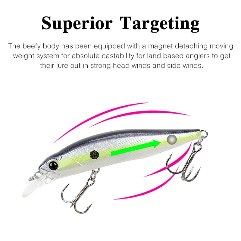 TSURINOYA 77SP 77mm 8.5g Jerkbait 6pcs Fishing Lure Hard Baits Suspending Minnow Set Lure Box Long Casting Pike Fishing Tackle