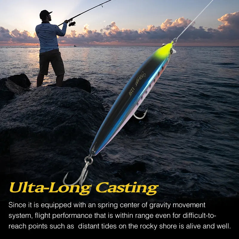 TSURINOYA 125mm 25g 125F Kit 6pcs 67m Long Casting Shore Fishing