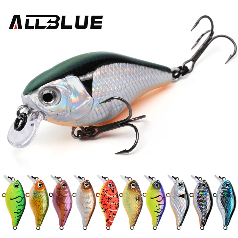 ALLBLUE PLUMP 38SR Crankbait 38mm 4g Shallow Rattle Floating Wobbler Hard Fishing Lure Minnow Artificial Crank Bass Trout Tackle