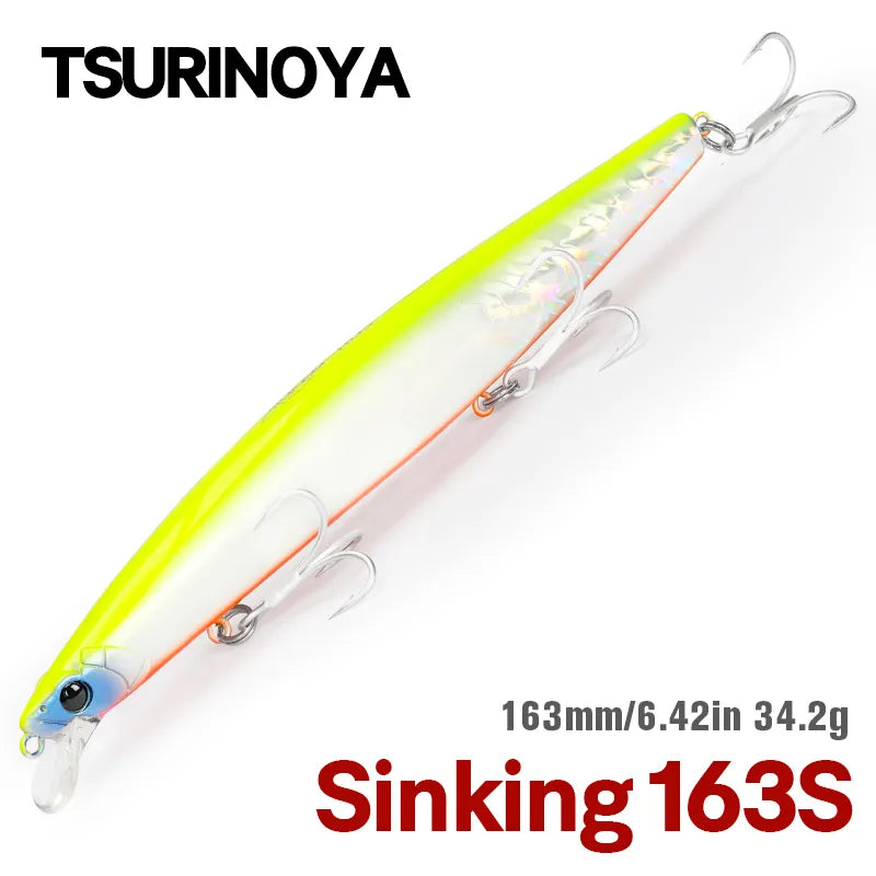 TSURINOYA STINGER 163S Sinking Saltwater Minnow 163mm 34.2g Hard Baits