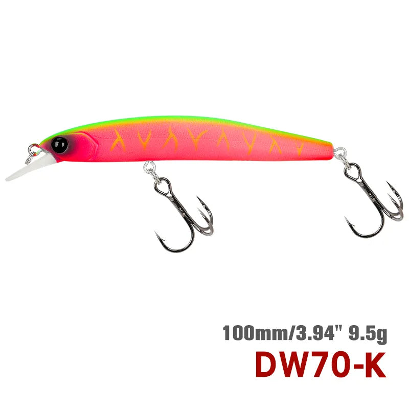 TSURINOYA 100SP Suspending Minnow Fishing Lure DW70 100mm 9.5g Jerkbait Pike Bass Crankbait Wobbler Hard Bait fishing gear