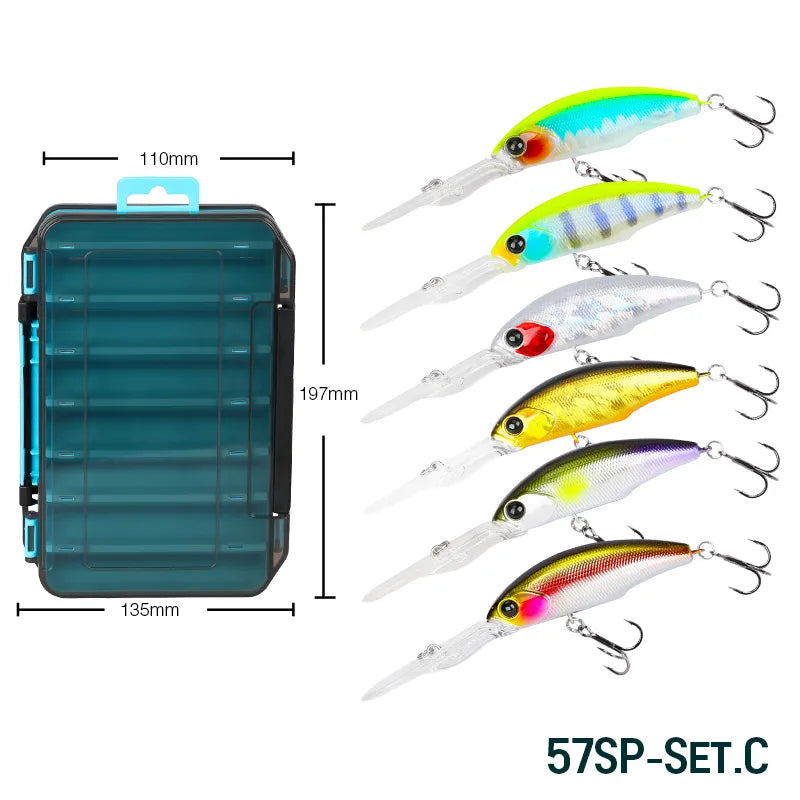 TSURINOYA EXPLORERS 57SP Suspending Minnow 6pcs Set