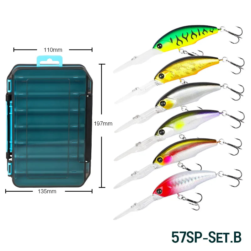 TSURINOYA EXPLORERS 57SP Suspending Minnow 6pcs Set