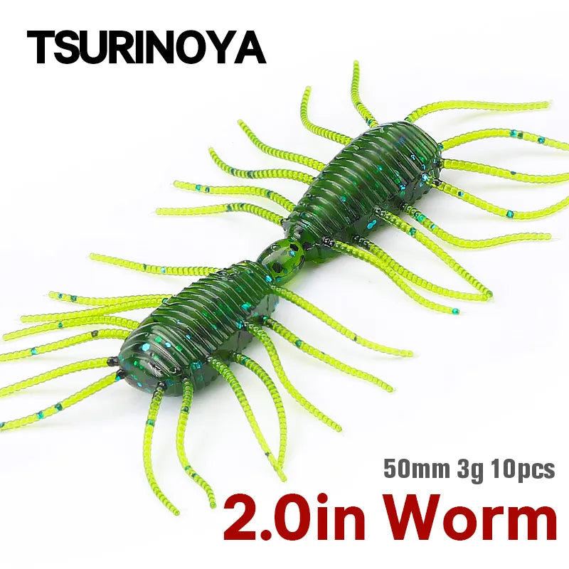 TSURINOYA 50mm 3g 10pcs Soft Fishing Lure