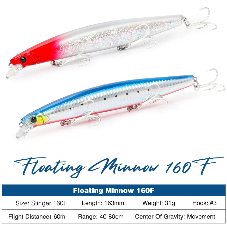 TSURINOYA 160F Floating Minnow DW110 STINGER 163mm 31g Hard Bait