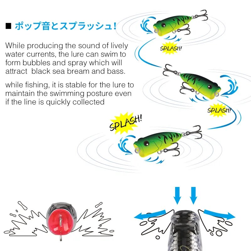 TSURINOYA CATCHER 40F Topwater Popper Hard Bait