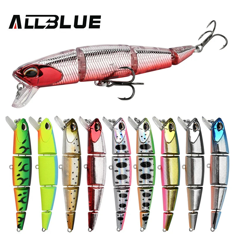 ALLBLUE Professional Jointed Swimbait 70mm 90mm Sinking Minnow Fishing Lure Jerkbait Artificial Hard Baits for Pike Bass Perch