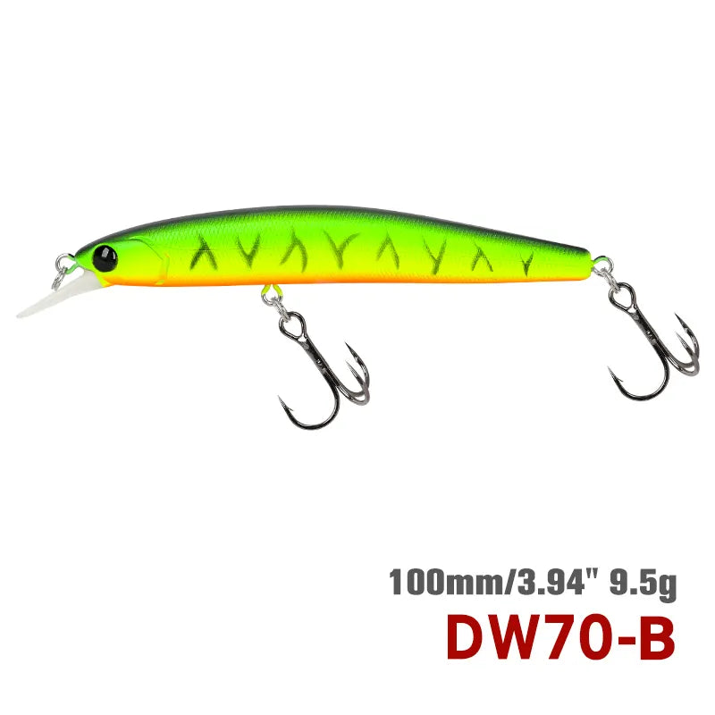 TSURINOYA 100SP Suspending Minnow Fishing Lure DW70 100mm 9.5g Jerkbait Pike Bass Crankbait Wobbler Hard Bait fishing gear