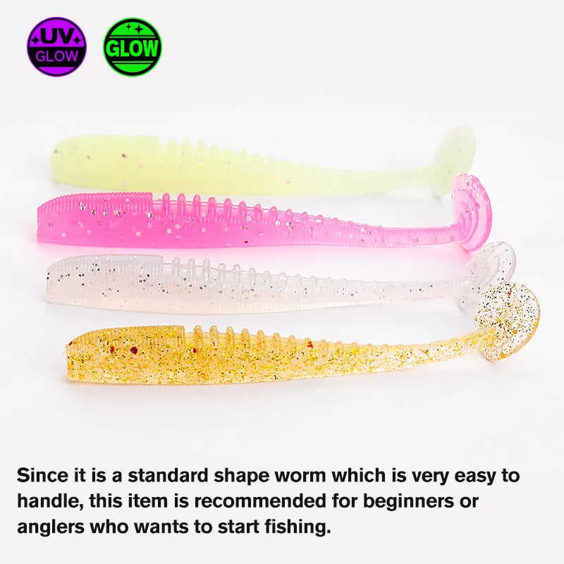 TSURINOYA T Tail Soft Bait Fishing Lure FLEX 38mm 0.4g 20pcs Light Game Artificial Silicone UV Soft Baits For Ajing Rockfish