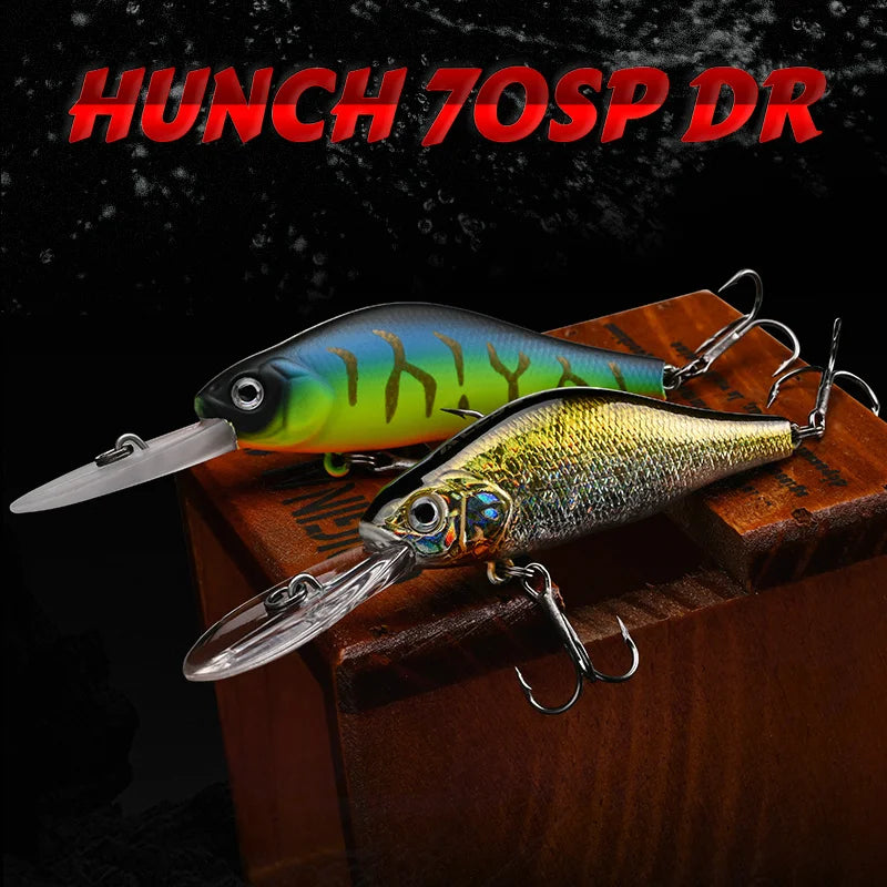 ALLBLUE HUNCH 70SP DR Professional Fishing Lure 70mm 10g Suspend Wobbler Minnow Depth 1.5-2m Bass Pike Artificial Bait Tackle