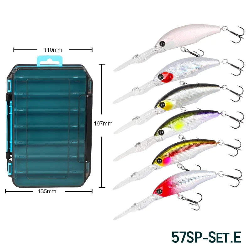 TSURINOYA EXPLORERS 57SP Suspending Minnow 6pcs Set