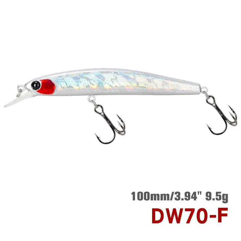 TSURINOYA 100SP Suspending Minnow Fishing Lure DW70 100mm 9.5g Jerkbait Pike Bass Crankbait Wobbler Hard Bait fishing gear