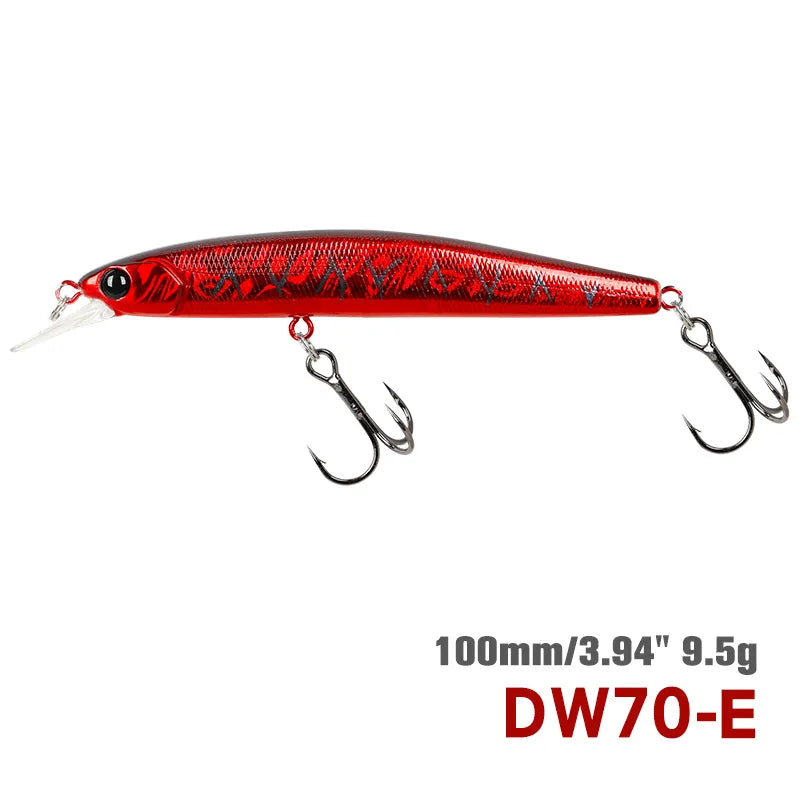 TSURINOYA 100SP Suspending Minnow Fishing Lure DW70 100mm 9.5g Jerkbait Pike Bass Crankbait Wobbler Hard Bait fishing gear