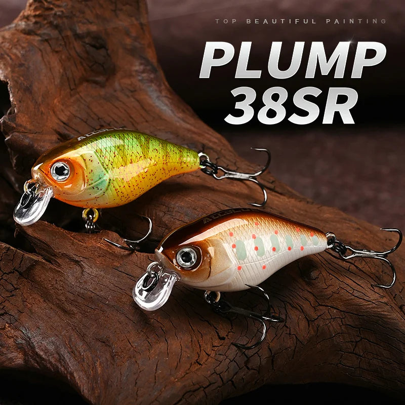 ALLBLUE PLUMP 38SR Crankbait 38mm 4g Shallow Rattle Floating Wobbler Hard Fishing Lure Minnow Artificial Crank Bass Trout Tackle