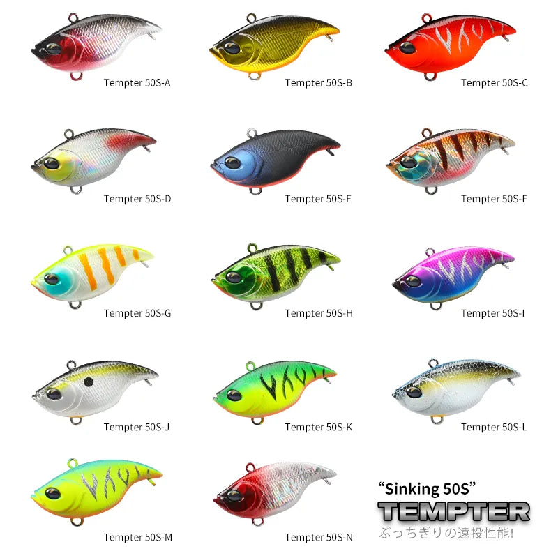 TSURINOYA TEMPTER 50S Vibration Fishing Hard Baits 5pcs Set