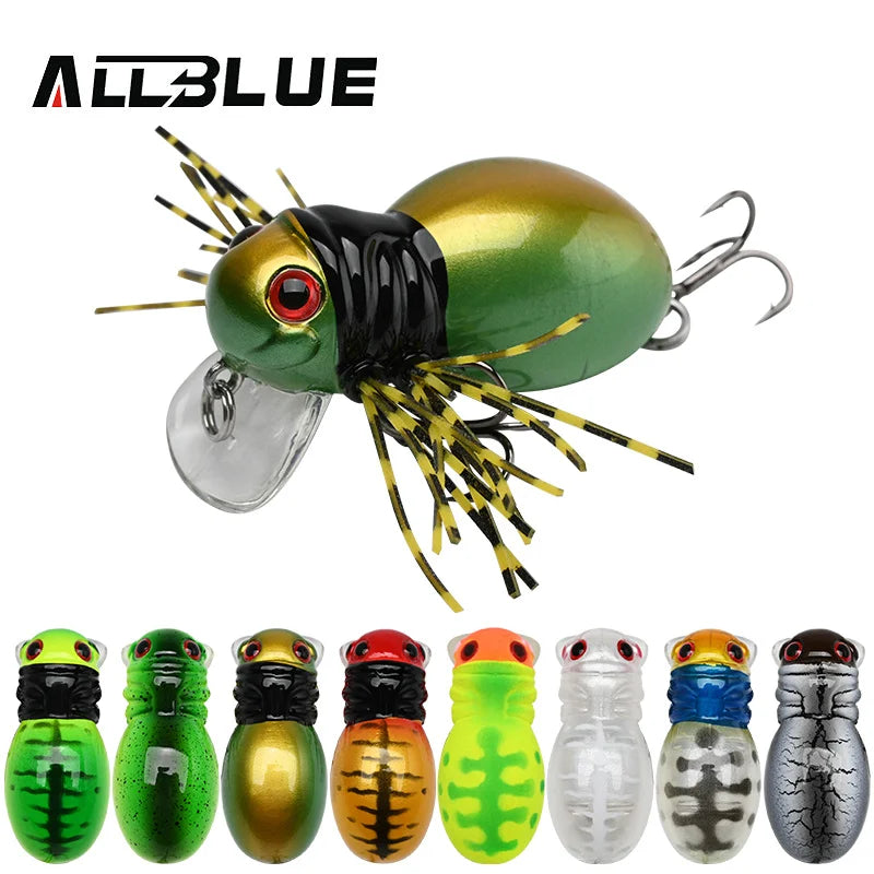 ALLBLUE FATSO SPIDER Topwater Shallow Crankbait 41MM 6.2G Rolling Insect Fishing Lure Wobbler Bait Freshwater Bass Pike Tackle