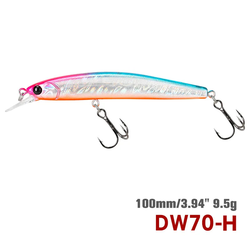 TSURINOYA 100SP Suspending Minnow Fishing Lure DW70 100mm 9.5g Jerkbait Pike Bass Crankbait Wobbler Hard Bait fishing gear