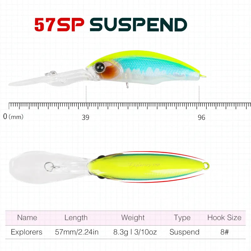 TSURINOYA EXPLORERS 57SP Suspending Minnow 6pcs Set