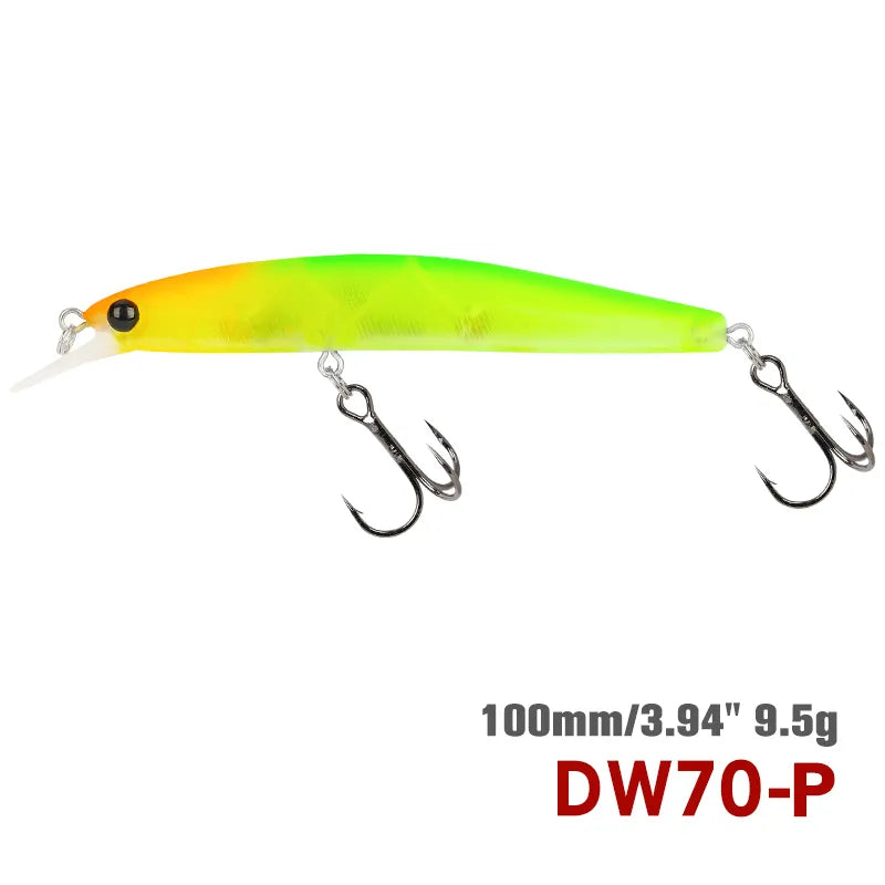 TSURINOYA 100SP Suspending Minnow Fishing Lure DW70 100mm 9.5g Jerkbait Pike Bass Crankbait Wobbler Hard Bait fishing gear