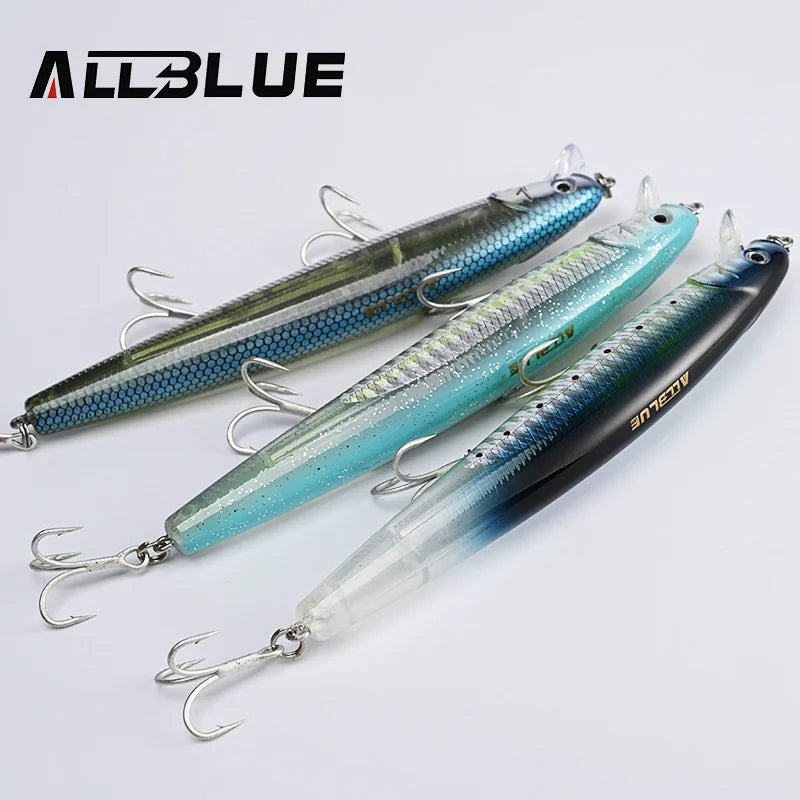 ALLBLUE FlashMinnow 110 Fishing Lure 110mm 17.8g Glow Jerkbait Wobbler Slow Suspending Minnow Plastic Bait Bass Pike Tackle