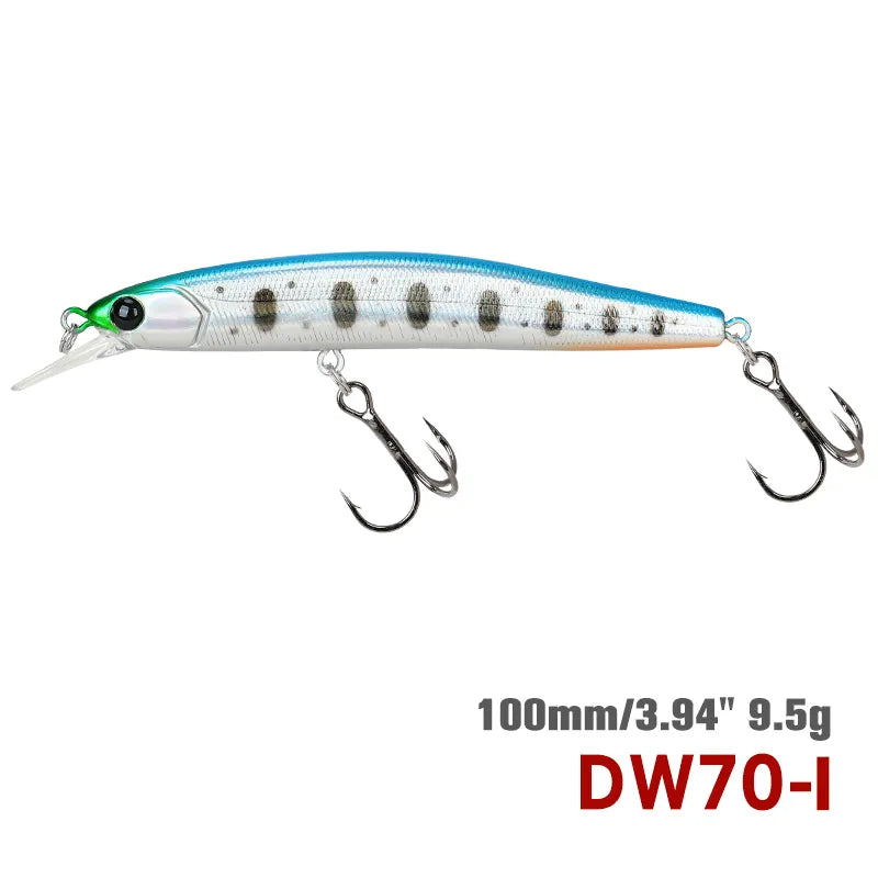 TSURINOYA 100SP Suspending Minnow Fishing Lure DW70 100mm 9.5g Jerkbait Pike Bass Crankbait Wobbler Hard Bait fishing gear