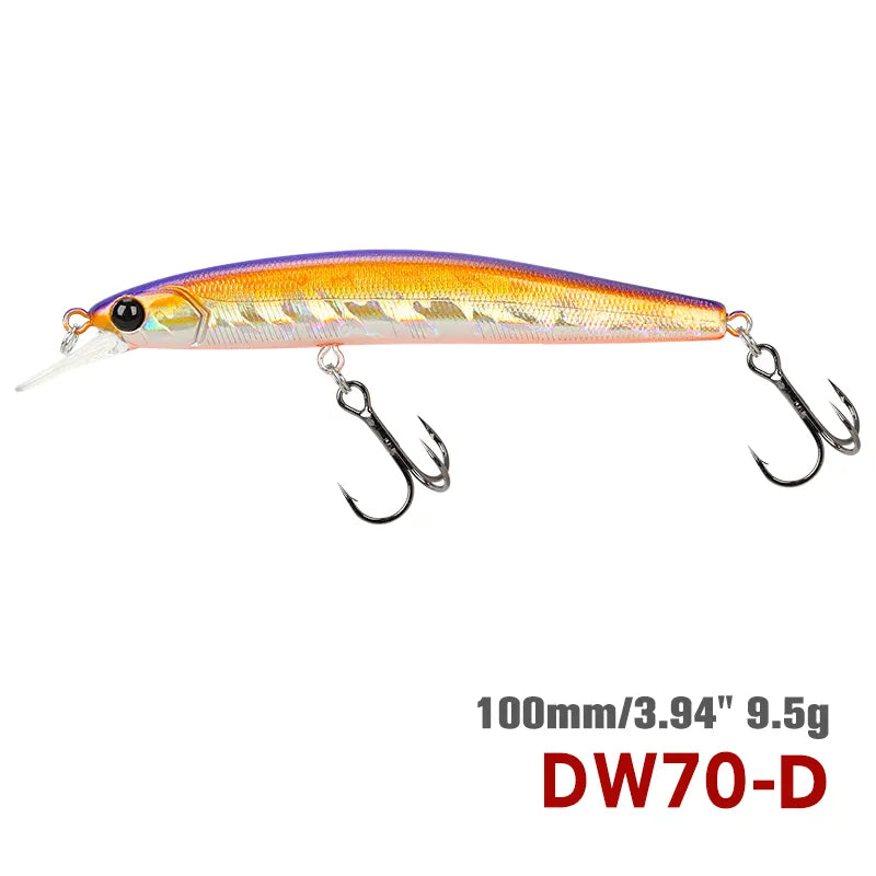 TSURINOYA 100SP Suspending Minnow Fishing Lure DW70 100mm 9.5g Jerkbait Pike Bass Crankbait Wobbler Hard Bait fishing gear