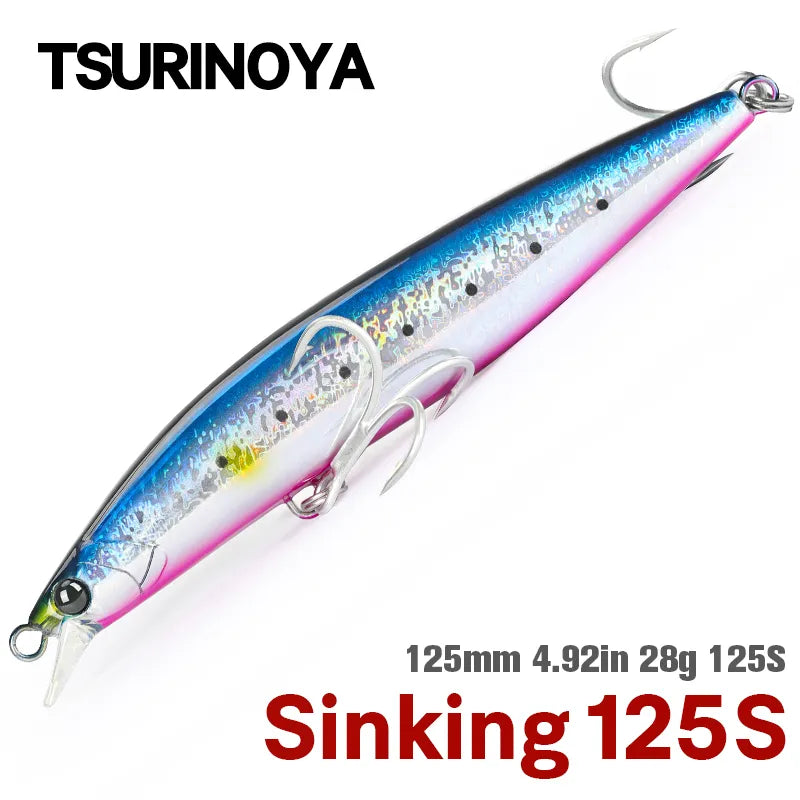 TSURINOYA Sinking Minnow Stinger 125S 125mm 28g Hard Baits