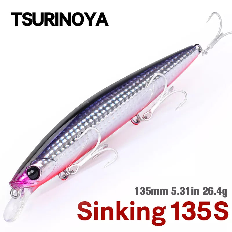 TSURINOYA 135mm 26.4g 135S Minnow BAYONET Tungaten Weight Hard Bait