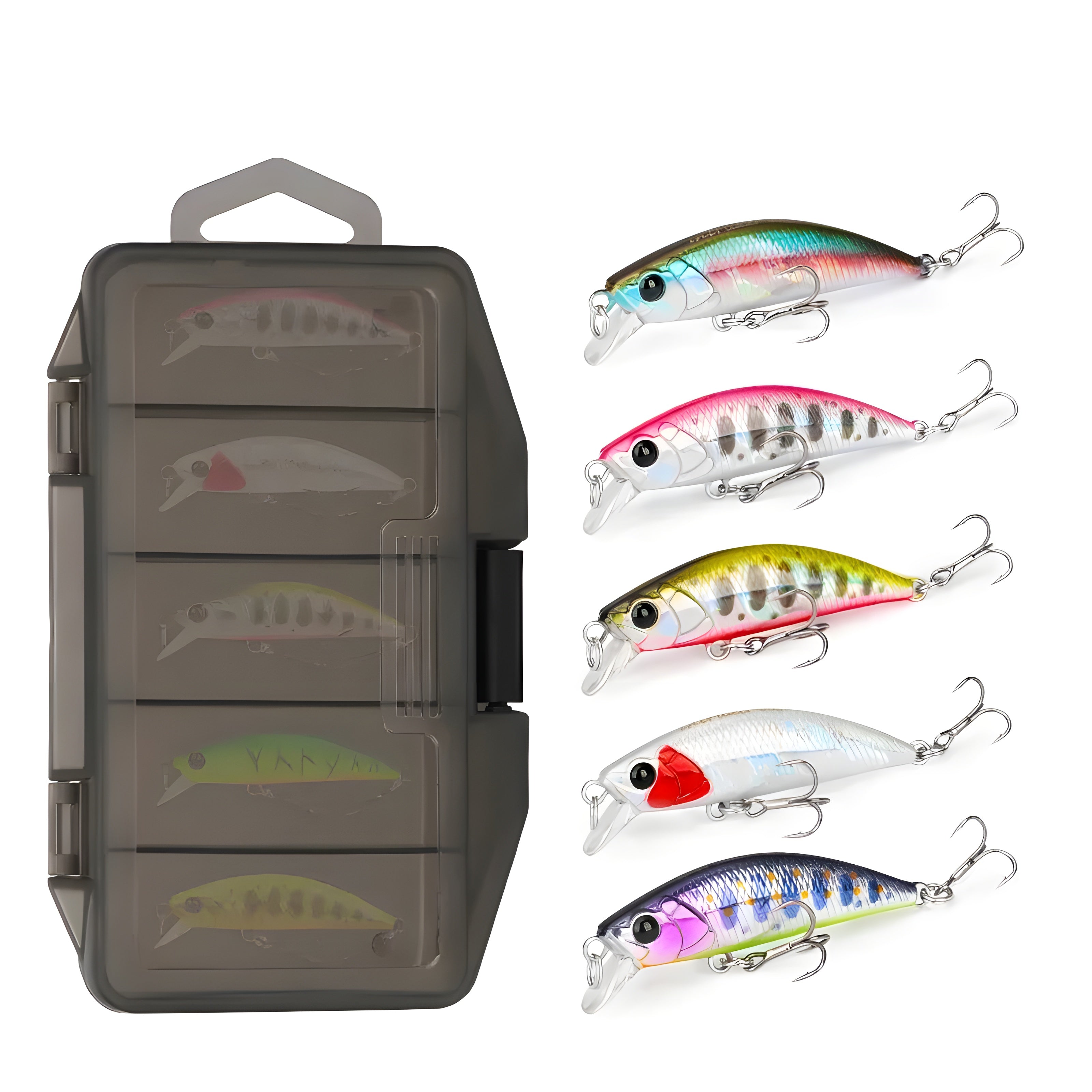 TSURINOYA INTRUDER TROUT DW106 Sinking Minnow Crankbait 5pcs Set