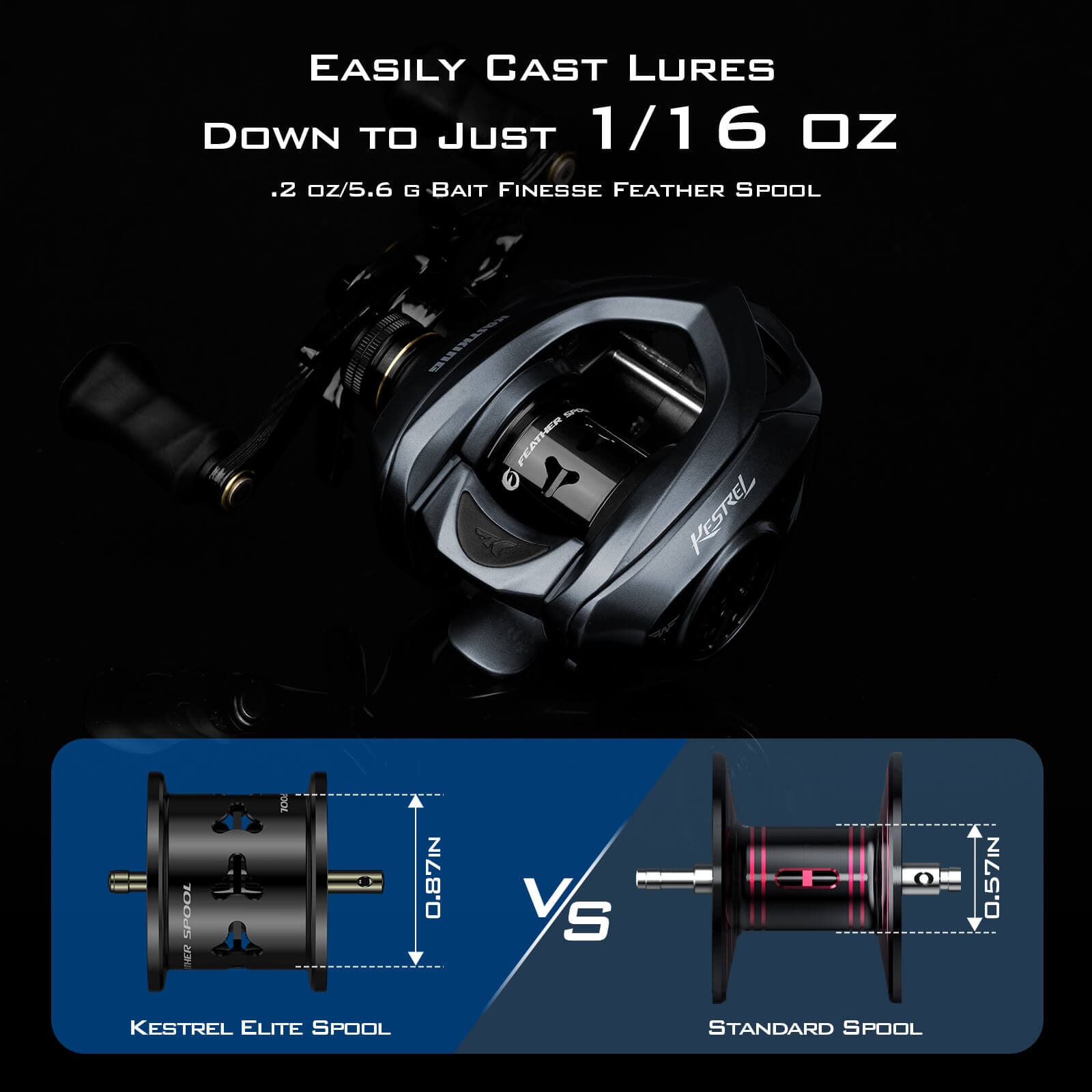 KastKing Kestrel Elite Magnesium Frame BFS Finesse Baitcasting Reel